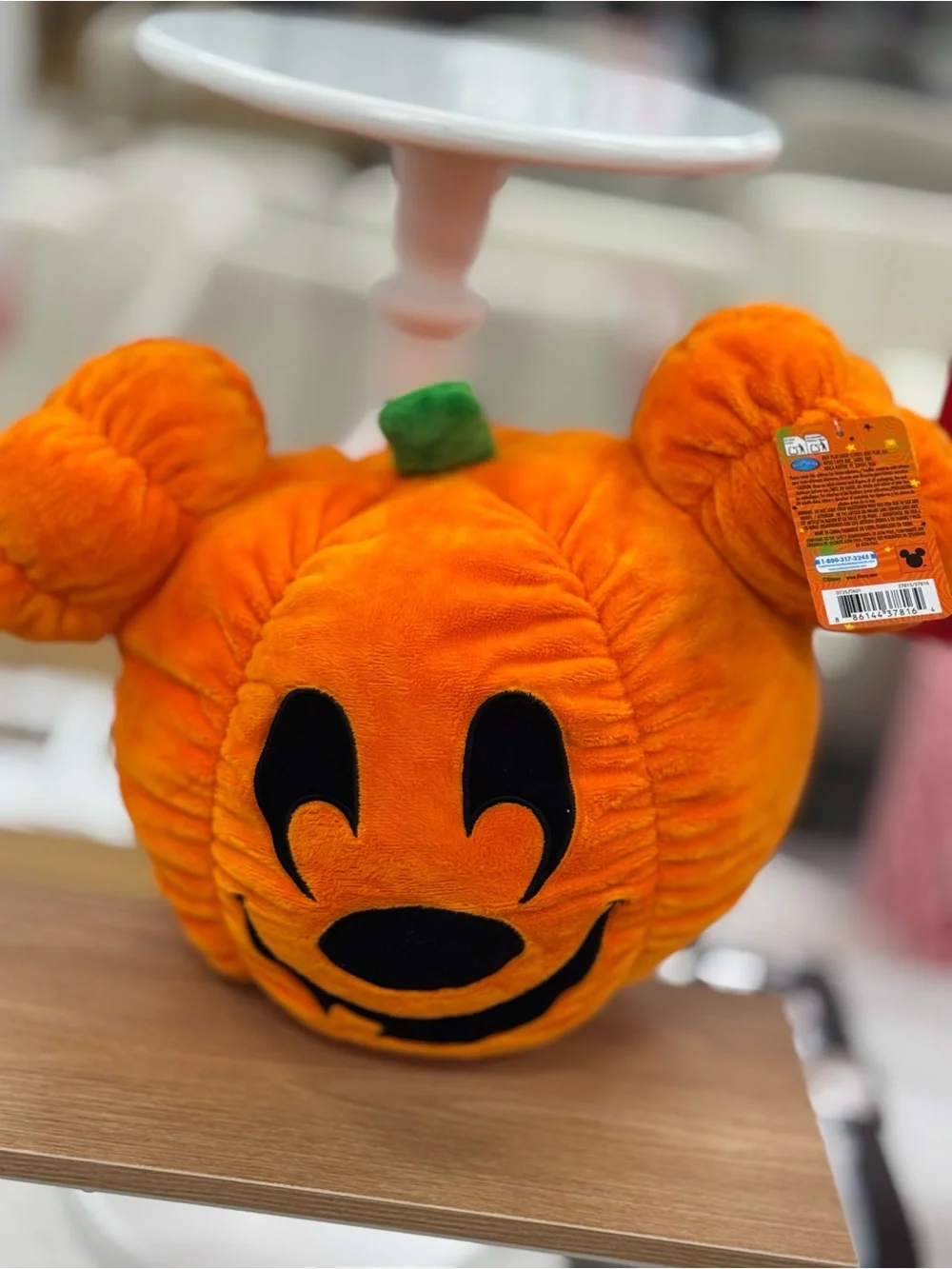 Disney Orange Pumpkin Mickey Plush Pillow